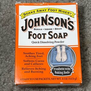 Johnson's Foot Soap Box of 3 Packets Soothes Tired Aching Feet Discontinued New